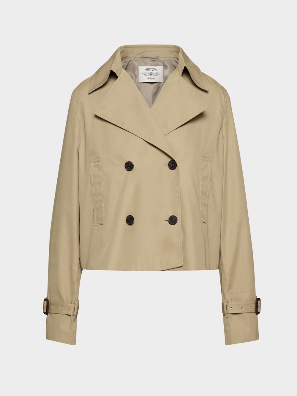 Aritzia NWT The Esquire Short Trench Coat Wicker Tan Size Small - Picture 5 of 16